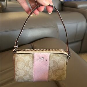 Coach Beige and Pink Wristlet